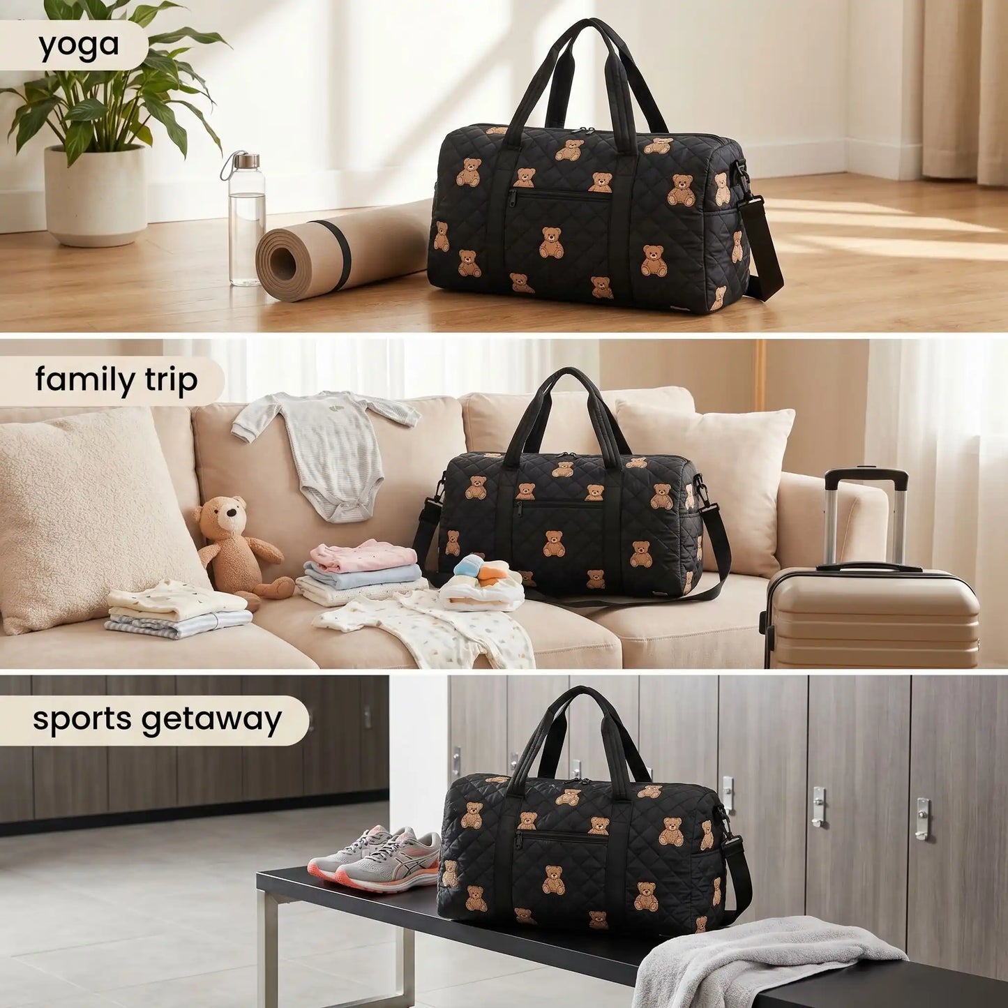 sac a langer noir multifonction sport famille yoga