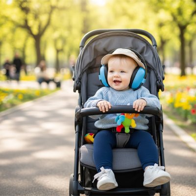 Casque anti bruit bébé au parc