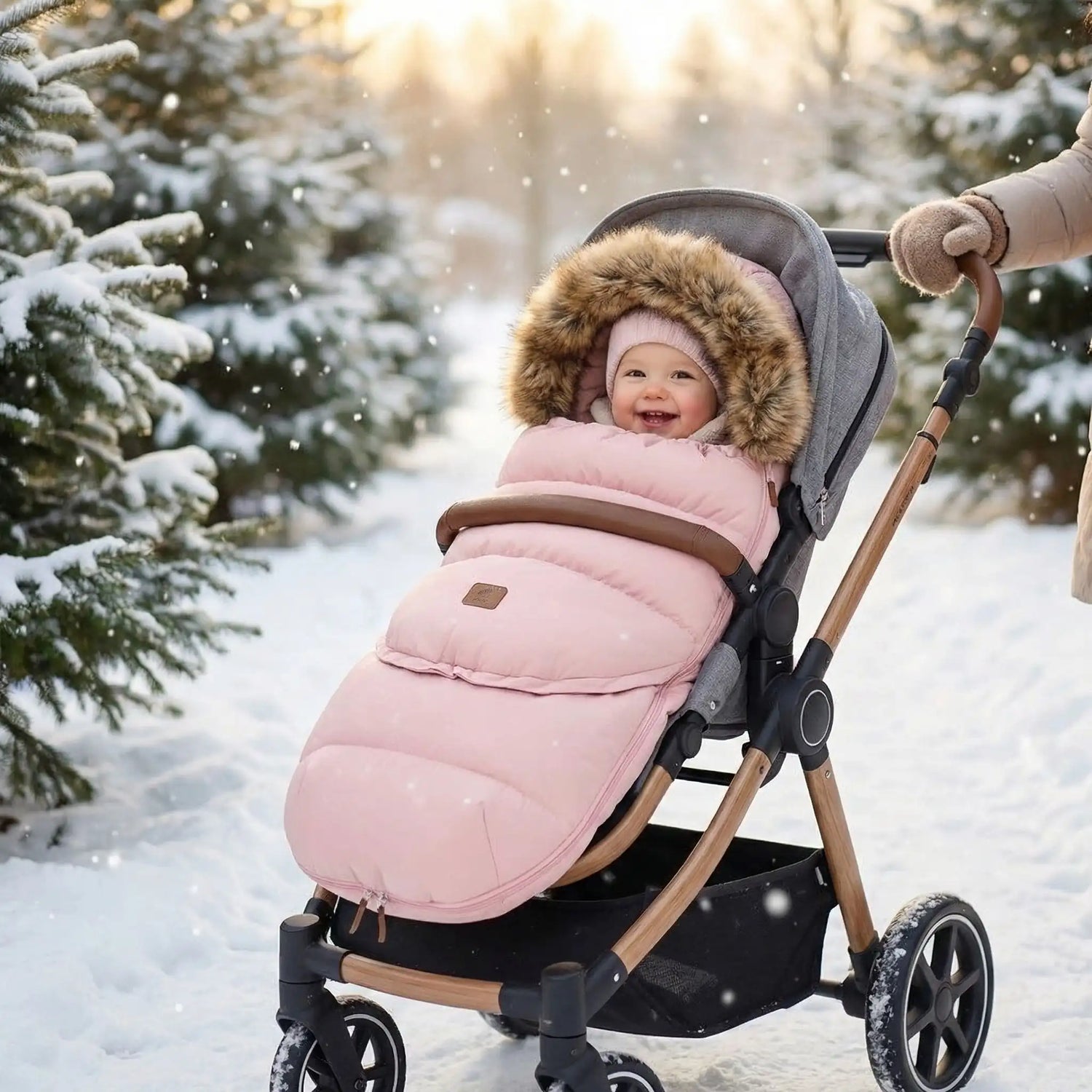 Chanceliere pour poussette rose