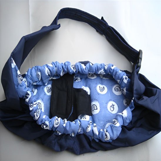 Echarpe de portage noir au bordure bleu