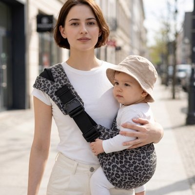 Porte bebe hanche sur maman sur le coté