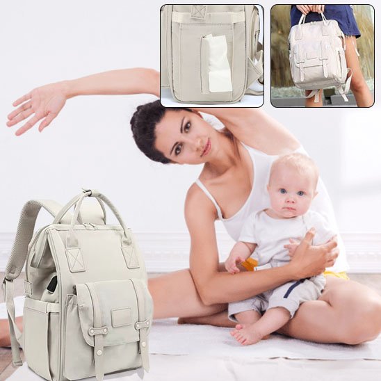 sac à dos à langer pratique et maman avec son bébé 