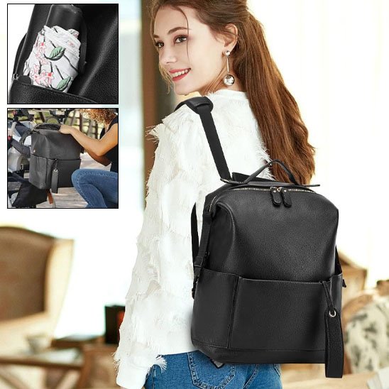 sac à dos à langer  noir plusieurs poches