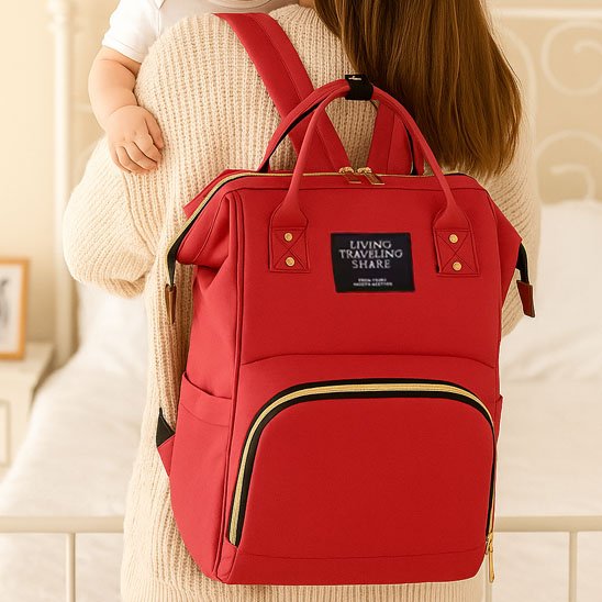 Sac a langer a dos rouge