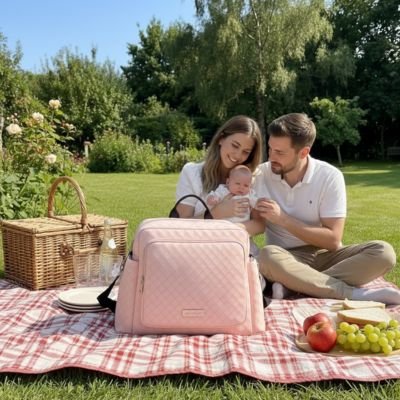 Sac a langer bebe parent au parc