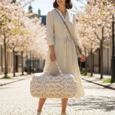 Sac a langer beige élégant