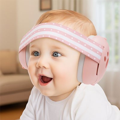 Casque anti bruit bébé rose