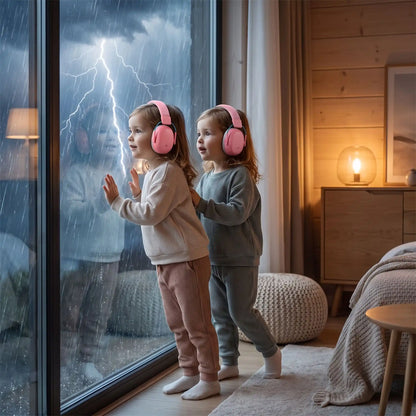 casque anti bruit enfant regarde orage