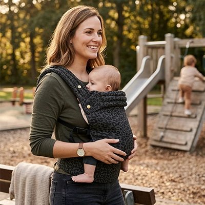 Porte bebe maman au parc