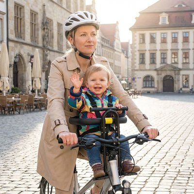 Porte bebe velo en promenade